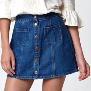 💙Brandy Melville Denim Button Skirt Size Blue Jean💙SZ 24
